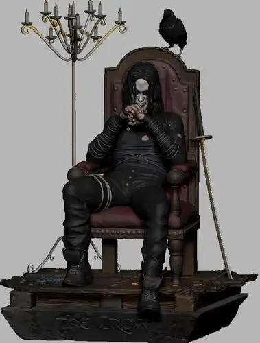 El Cuervo The Crow On Throne Archivo Stl Para Impresión 3d