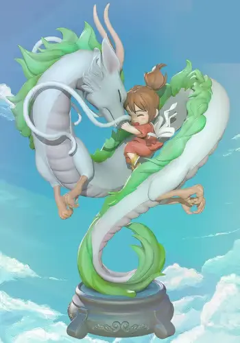 El Viaje De Chihiro Y Haku Archivos Stl Para Impresión 3d