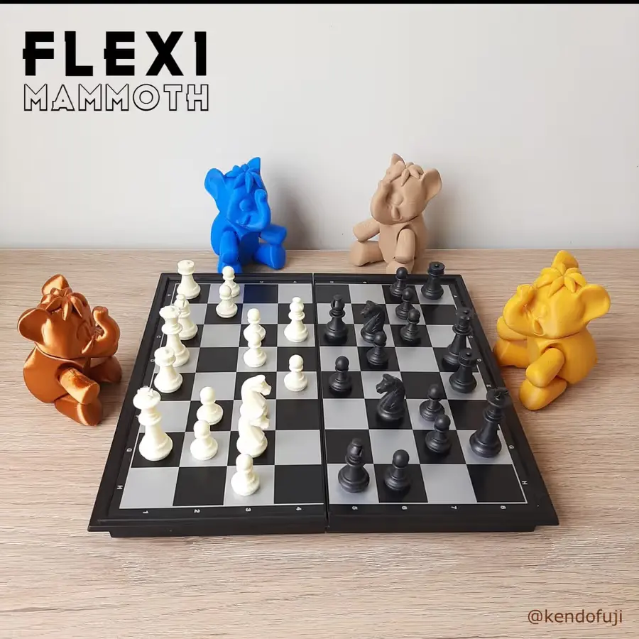 Elefante Flexible Archivo Stl Obj Para Impresion 3D