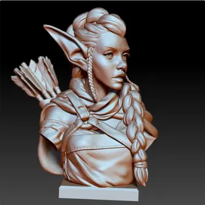 Elf Busto Archivo Stl Para Impresion 3D