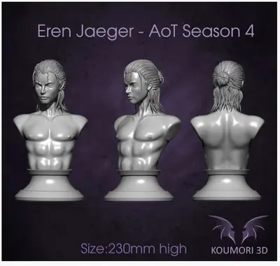 Eren Jaeger Attack On Titan 04 Archivo Stl Para Impresion 3D