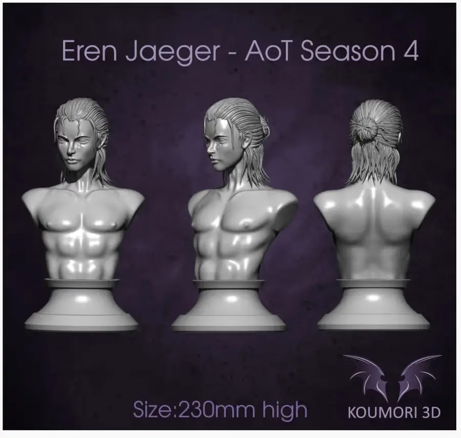 Eren Jaeger Attack On Titan 04 Archivo Stl Para Impresion 3D