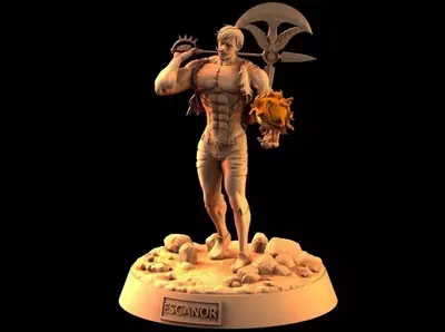 Escanor 7 Pecados Nanatsu Archivo STL OBJ para Impresion 3D