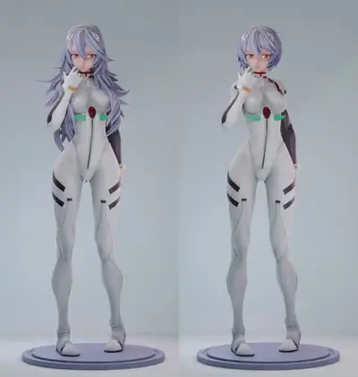 Evangelion Rei Long Hair Rubim Archivo Stl Para Impresión 3d