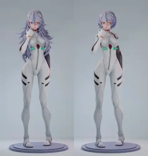 Evangelion Rei Long Hair Rubim Archivo Stl Para Impresión 3d