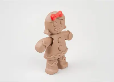 Fab365 Gingerbread Girl Archivo STL OBJ para Impresion 3D