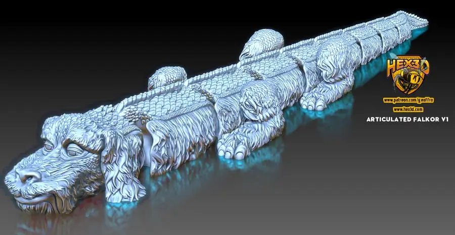 Falkor Recto Archivo Stl Obj Para Impresion 3D