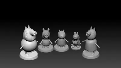 Família Peppa Pig Archivo Stl Para Impresion 3D