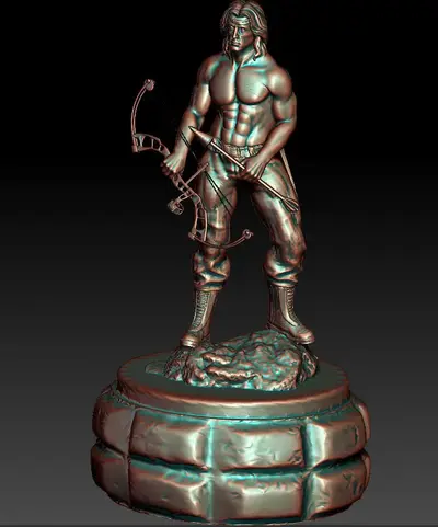 Figura Rambo Archivo STL OBJ para Impresion 3D