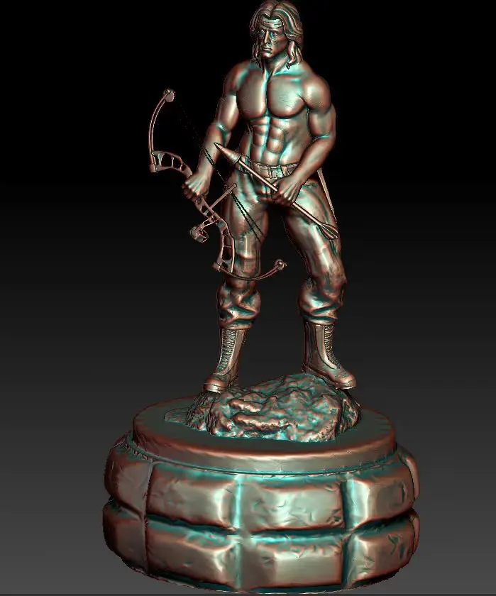 Figura Rambo Archivo STL OBJ para Impresion 3D