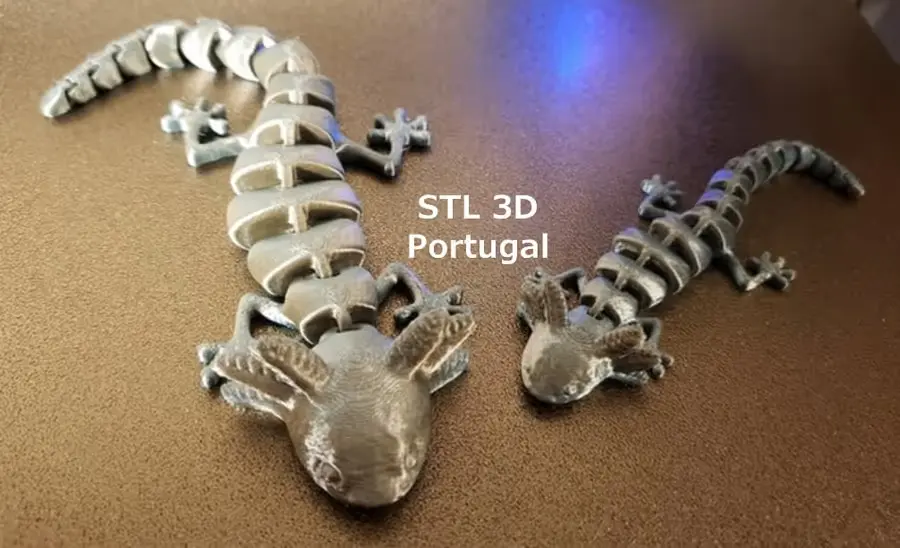 Flexi Ajolote Archivo Stl Obj Para Impresion 3D