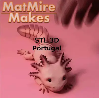 Flexi Axolotl Completo Archivo Stl Obj Para Impresion 3D