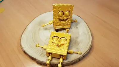 Flexi Bob Esponja Archivo STL OBJ para Impresion 3D