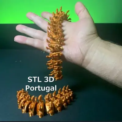 Flexi Botterpillar Archivo Stl Obj Para Impresion 3D