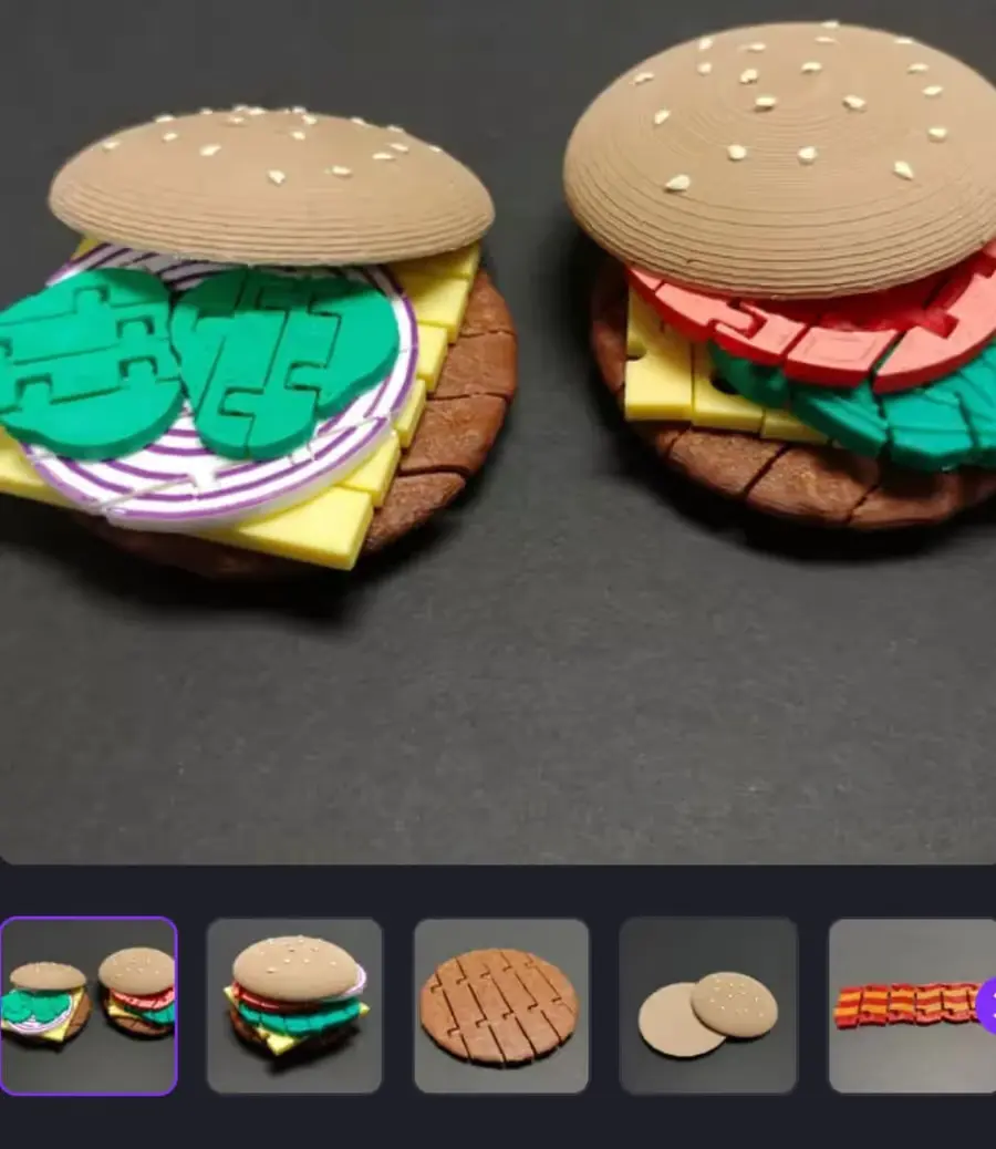 Flexi Burger Archivo Stl Obj Para Impresion 3D