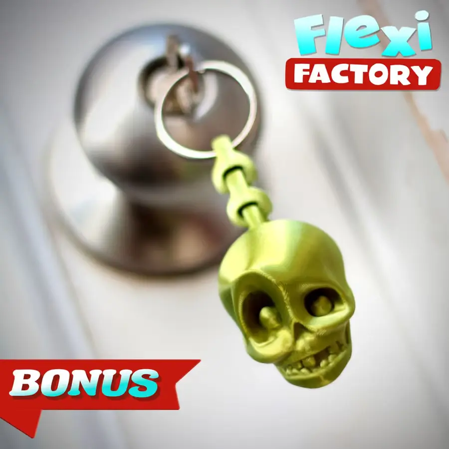 Flexi Calavera Llavero Archivo STL OBJ para Impresion 3D
