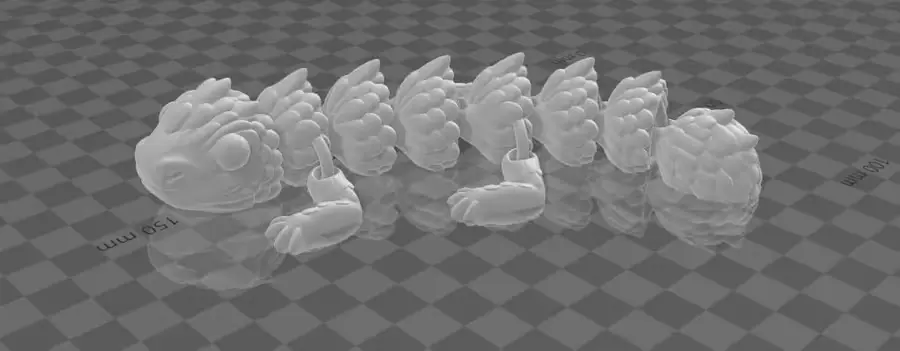 Flexi Dragon Curved Archivo STL OBJ para Impresion 3D