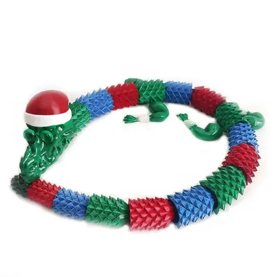 Flexi Dragon de Navidad Archivo STL OBJ para Impresion 3D