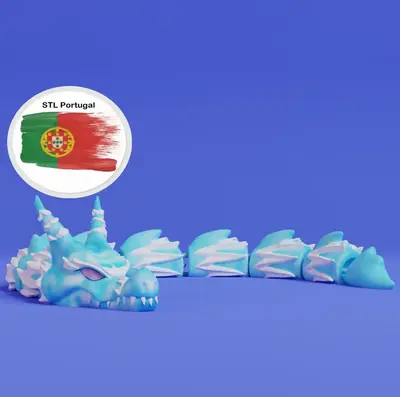 Flexi Dragon Hielo Archivo STL OBJ para Impresion 3D