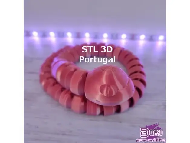 Flexi Ekans Archivo Stl Obj Para Impresion 3D