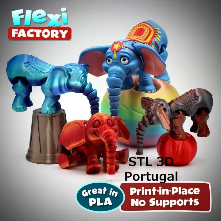 Flexi Elefante Circo Archivo Stl Obj Para Impresion 3D