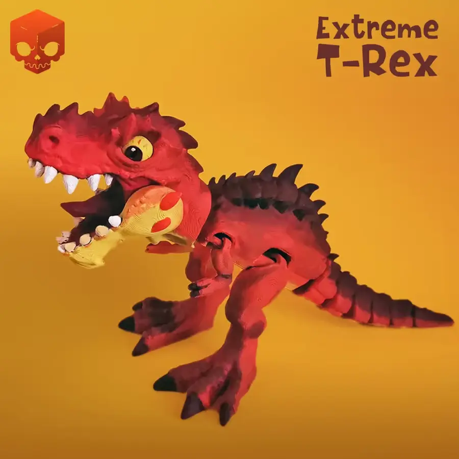 Flexi Extreme T Rex Archivo STL OBJ para Impresion 3D