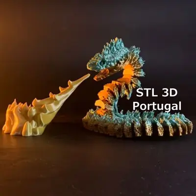 Flexi Fire Snake Archivo Stl Obj Para Impresion 3D