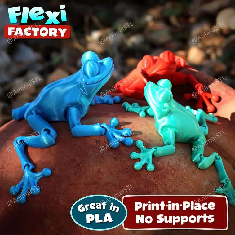 Flexi Frog Archivo Stl Obj Para Impresion 3D