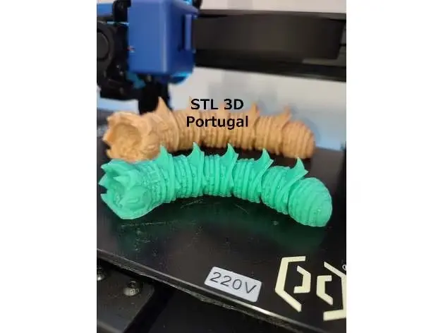 Flexi Gusano Arena Archivo Stl Obj Para Impresion 3D