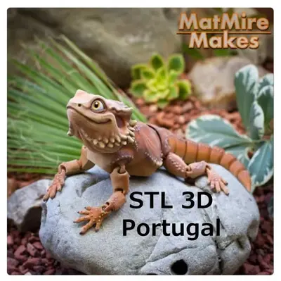 Flexi Lindo Dragón Barbudo Archivo Stl Obj Para Impresion 3D