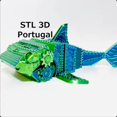 Flexi Mech Sharky Archivo Stl Obj Para Impresion 3D
