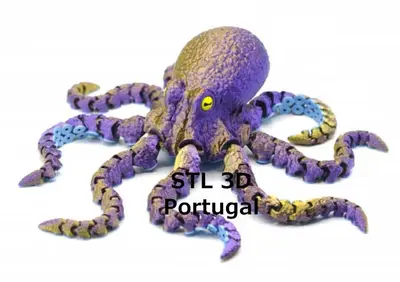 Flexi Octopus 2 Archivo Stl Obj Para Impresion 3D