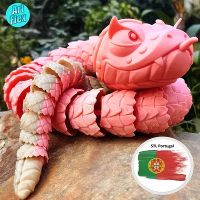 Flexi Serpiente Cartoon Archivo STL OBJ para Impresion 3D