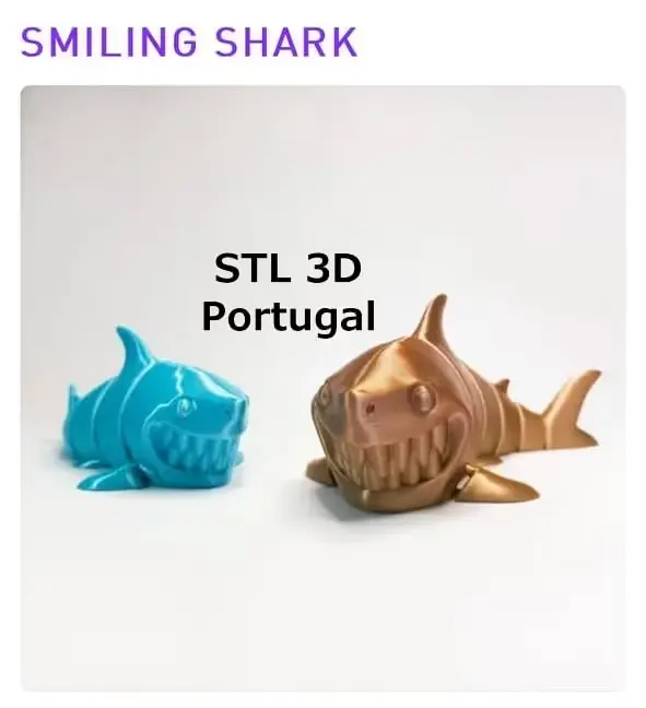 Flexi Smiling Shark Archivo Stl Obj Para Impresion 3D