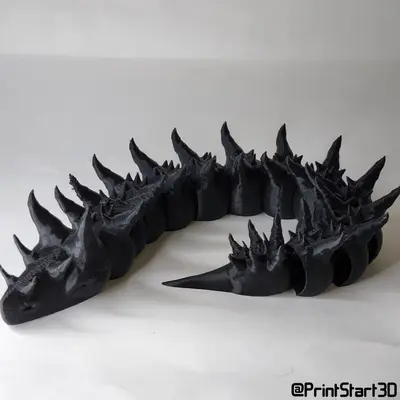 Flexi Spikey Serpiente Archivo STL OBJ para Impresion 3D