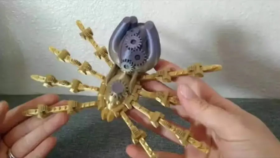 Flexi Steampunk Araña Archivo STL OBJ para Impresion 3D