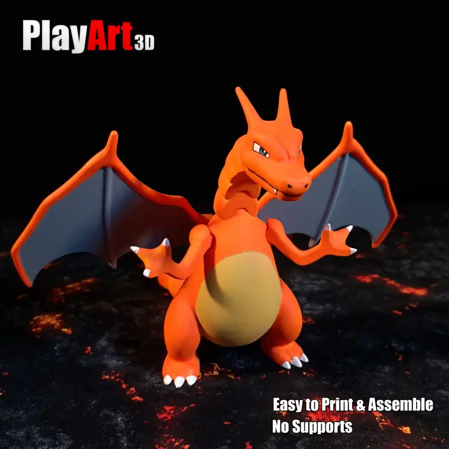 Flexible Charizard Archivo STL OBJ para Impresion 3D