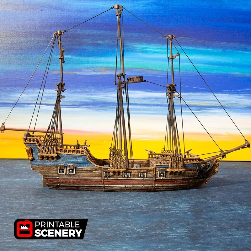 Galleon Archivo STL Impresión 3D
