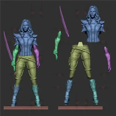 Gamora Archivo STL OBJ para Impresion 3D