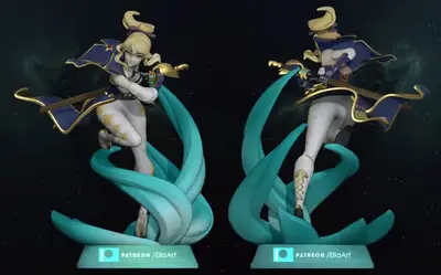 Genshin Impact Jean V1,2 Ellaart  Stl/obj Para Impresión 3d