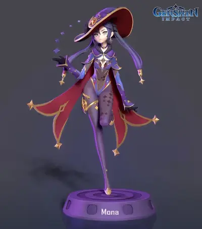 Genshin Impact Mona Nlsinh Archivo Stl Para Impresión 3d