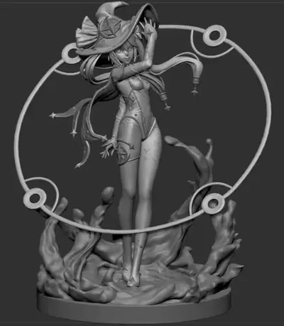 Genshin Impact Mona Stl Obj Impresión 3d