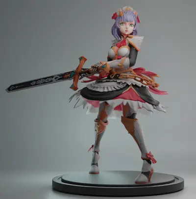 Genshin Impact Noeil Noelle Archivo Stl Para Impresion 3D