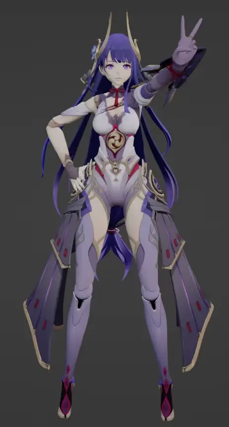 Genshin Impact Raiden Shogun Archivo Stl Para Impresion 3D