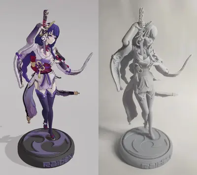 Genshin Impact Raiden Shogun Archivo Stl Para Impresion 3D