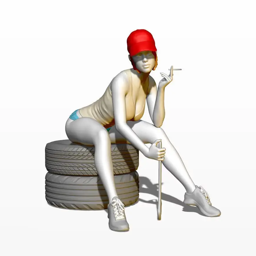 Girl Car Mechanic Archivo Stl Para Impresion 3D