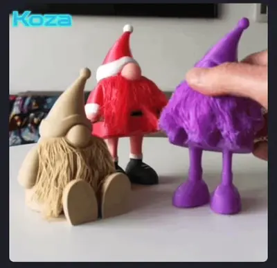 Gnomo Barbudo Flexi Archivo STL OBJ para Impresion 3D