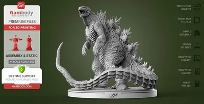Godzilla Archivo STL Impresión 3D