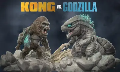 Godzilla Vs Kong Chibis Archivos Stl Para Impresión 3d