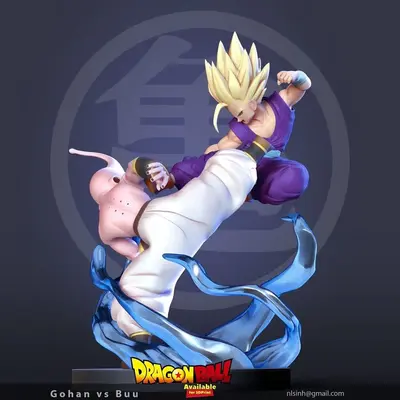 Gohan vs Buu Dragon Ball Archivo STL OBJ para Impresion 3D